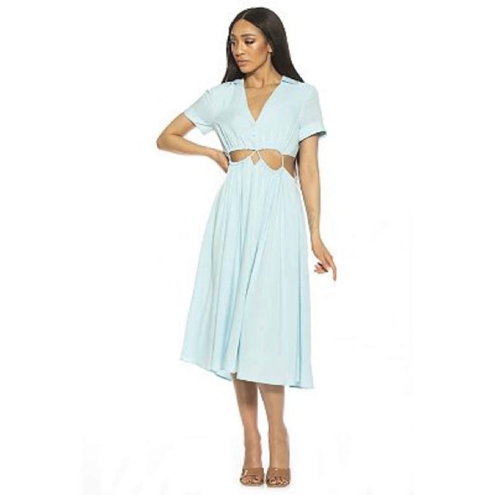 Alexia Admor. Midi Sky Blue Dress Size 8